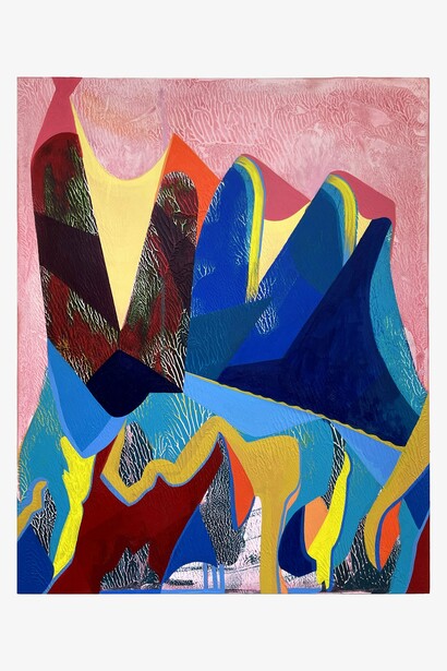 Sarah Brenneman, Rust Register, 2024, 20 x 16, Acrylic and Watercolor on Panel. Courtesy of the artist, Garvey | Simon and McKenzie Fine Art