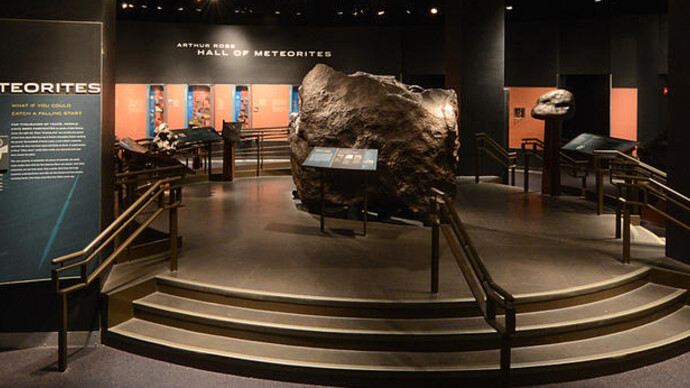 Arthur Ross Hall of Meteorites, Exhibition view. Courtesy of American Museum of Natural History