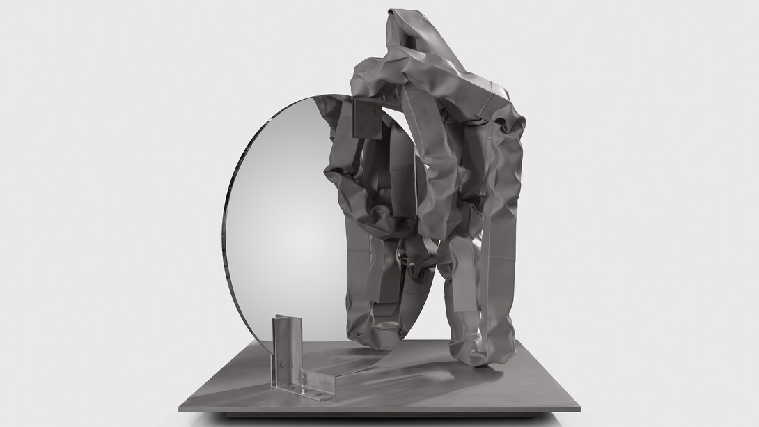 Carol Bove, Hardware Romance, 2021. Stainless steel, 83 1/2 x 72 x 72 inches (212.1 x 182.9 x 182.9 cm) © Carol Bove. Photo by Maris Hutchinson. Courtesy of the artist and Gagosian