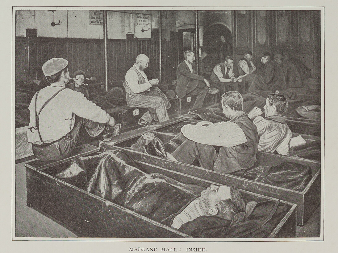 Men in ‘coffin beds’ in a Salvation Army Shelter, c1900. Credit: Salvation Army Heritage Centre
