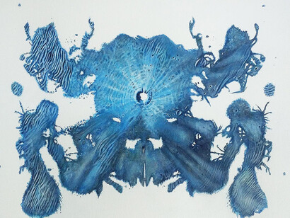 Colette Robbins, Basal Ganglia, 2015. Watercolor on paper, 15 x 22 inches.
