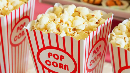 Popcorn in a carton box