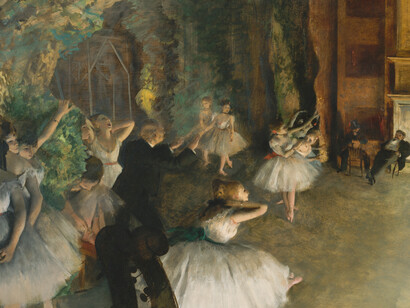  Edgar Degas. "The Rehearsal Oil". Watercolour and pastel on board, 1874