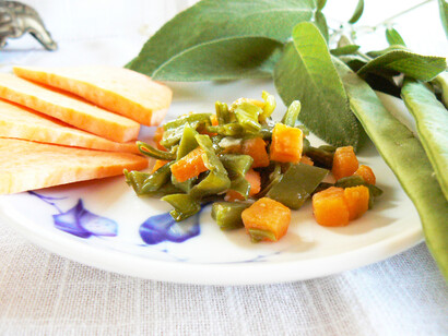 Condimento di batate e taccole