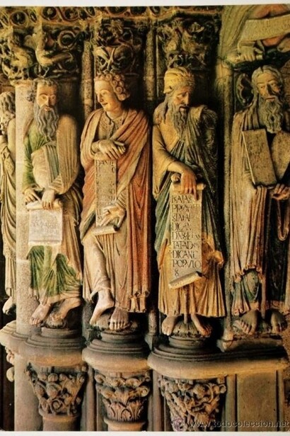 Catedral de Santiago de Compostela (Espanha). Pórtico de la Gloria, os profetas.