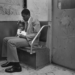 Joni Sternbach, The Passengers (Father and Daughter), c. 1975, Gelatin silver print, 11 x 14 inches