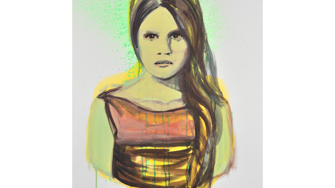 Claire Tabouret (b. Pertuis, France,
1981 – ). Les Débutantes (étude 1)
(The Debutantes [study 1]), 2014.
Acrylic on paper, 610 x 460 mm.
Courtesy Galerie BUGADA &
CARGNEL. Courtesy Galerie
BUGADA & CARGNEL © Martin
Argyroglo.