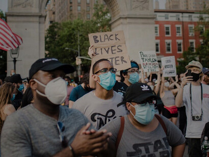 People protesting for Black Lives Matter in New York, United States
