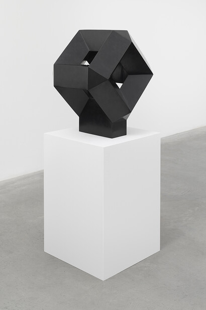 Tony Smith, Light Box, 1961, Cast bronze, black patina, 26 1/4 x 20 x 22 in. / 67 x 51 56 cm, © Tony Smith, Courtesy Timothy Taylor Gallery, London and Matthew Marks Gallery, New York