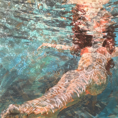 Carol Bennett, Effervescence, mixed media on wood panel, 18 x 18. Courtesy of Elisa contemporary art