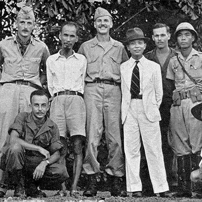 OSS officers with Ho Chi Minh in Vietnam, 1945