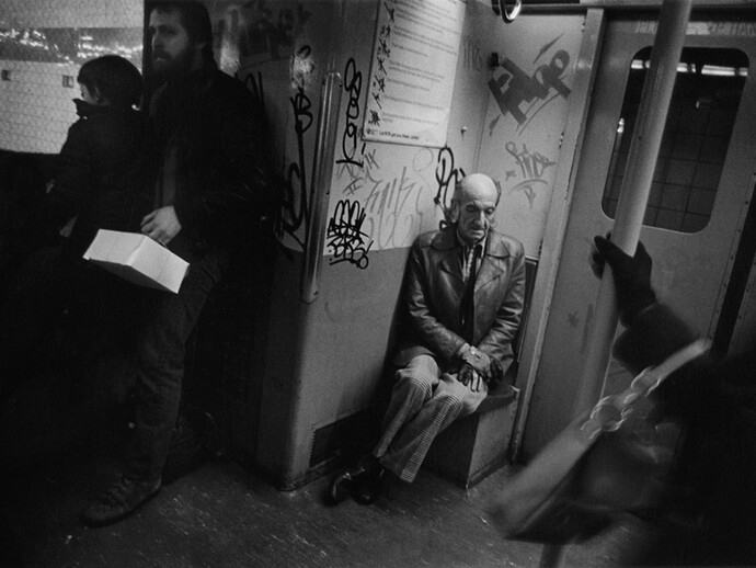 Joni Sternbach, The Passengers (Corner Seat), c. 1975, Gelatin silver print, 11 x 14 inches