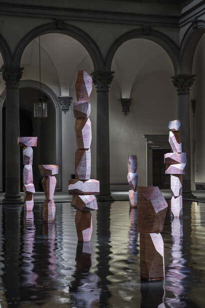 Superflex, There are other fish in the sea, exhibition view. Courtesy of Palazzo Strozzi. Photo by Ela Bialkowska, Okno Studio