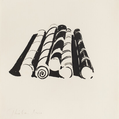Wayne Thiebaud, Candy Sticks, 1964, Ink on paper