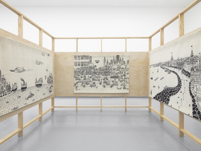 The estate of Abel Quezada. Memorias visuales, vista de exhibición. Cortesía de Proyectos Monclova