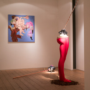 Installation view of On Drool solo show by Kate Lyddon