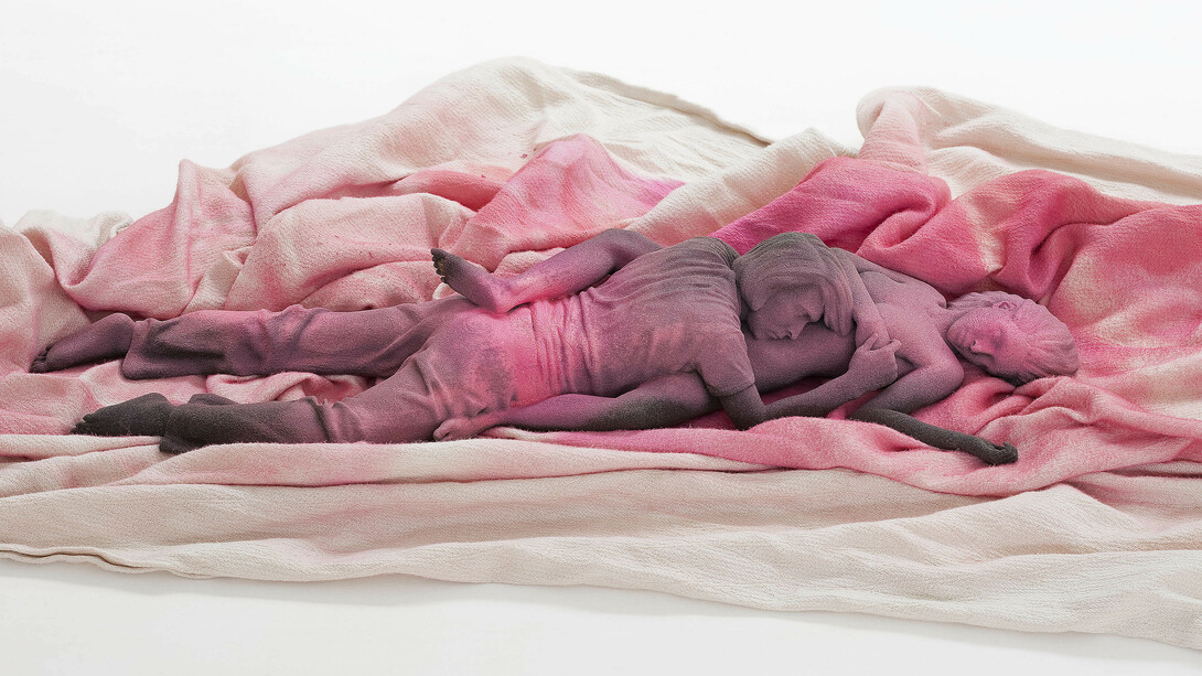  Yves Scherer, GP, 2015, Aluminium Dibond, Prada Bag, T-Shirt, Pants and Acrylic Paint, 135x102 cm - Courtesy Studiolo, Milan - Photo Filippo Armellin