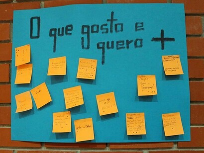 Mural preparado por membros do Movimento