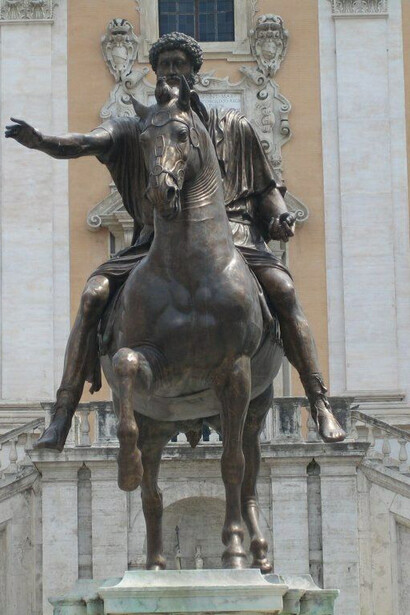 La statua di Marco Aurelio al Campidoglio, Roma 