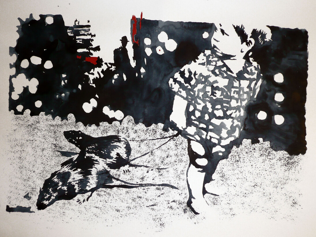 Nicola Villa, Ratsitter, 2007-2008, acquerelli su carta cm 80x120. Courtesy of Galleria Bellinzona