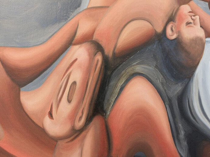 David Klamen, detail of Mother and Child Remix, 2013 / oil on canvas / 70.5 x 77.5 inches