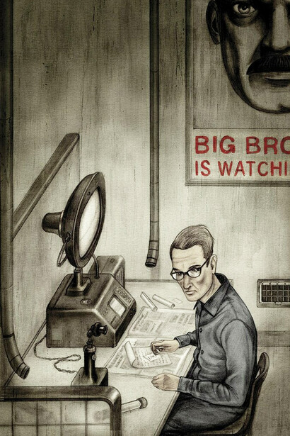 Ilustración de Jonathan Burton para "1984" de George Orwell