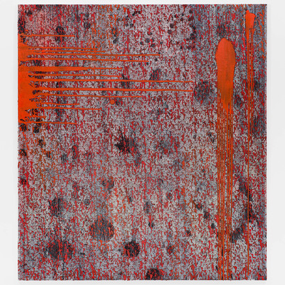 IDFK01, 2023, oil on linen, 281.9x254 cm, 111x100 inches, photo by Michael Brzezinski. Courtesy the artist, Modern Art, London and Greene Naftali, New York