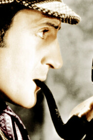 Sherlock Holmes in an old movie