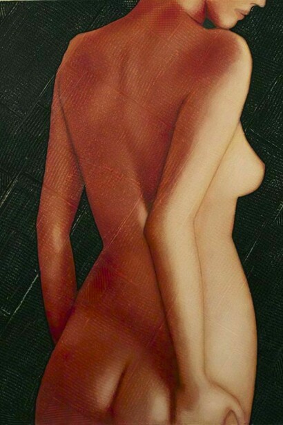 Steven Cary, Eisenhower Nude #1, Acrylic & Oil on Canvas, 48" x 36" x 1.5"