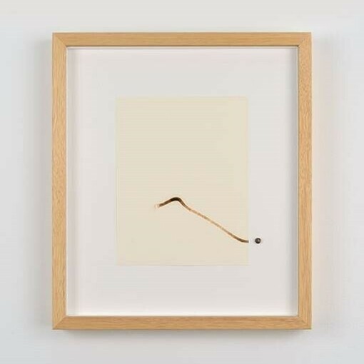 Sergio Verastegui, drop drawing 9, 2014, Bronze, paper, wood's frame, 31 x 27 cm, unique artwork, INV Nbr. SV/14/039