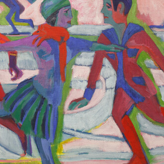 Ernst Ludwig Kirchner, Schlittschuhläufer [Patineurs sur glace] (détail), 1924/25. Avec l'aimable autorisation de la Kunsthalle Bern