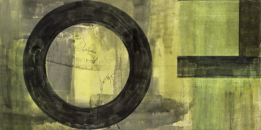 Helmut Federle, Sem título, 1990. Dispersão sobre tela. 280 x 420 cm Sammlung: ZKM | Zentrum für Kunst und Medien, Karlsruhe. © Pro Litteris and Helmut Federle Foto © Gerhard Jurkovic