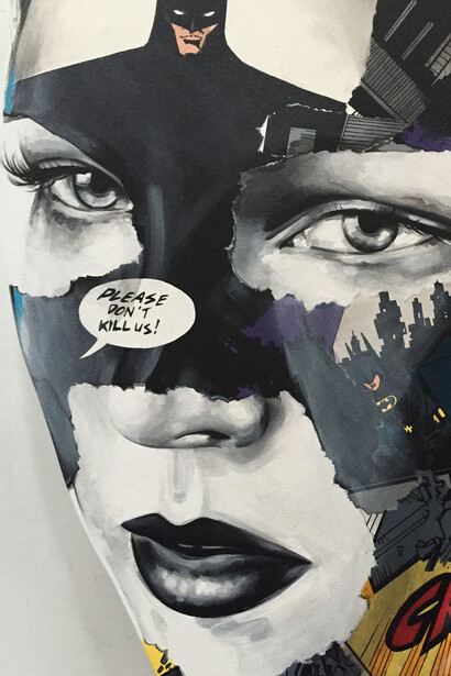 La Cage se Laissant Absorber par une Nuit Réconfortante (Detail)
Sandra Chevrier
40 x 29 cm
Acrylic on hand-carved wood panel. Detail