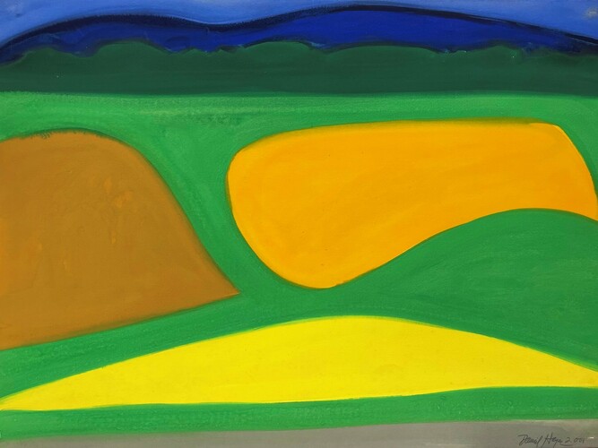 David Hayes, Study for landscape, gouache on paper, 22.25x30 in