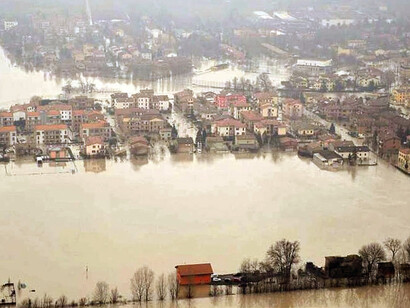Flooded city in Italy