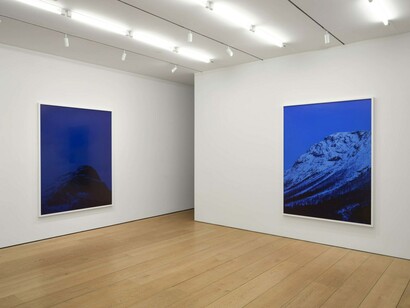 A study of blue mountains, exhibition view. Courtesy of Lehmann Maupin