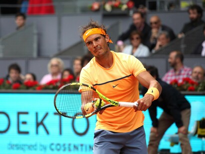 Rafael Nadal en el partido que disputó contra el portugués Joao Sousa en cuartos de final del Mutua Madrid Open. Foto Lucía Castillo