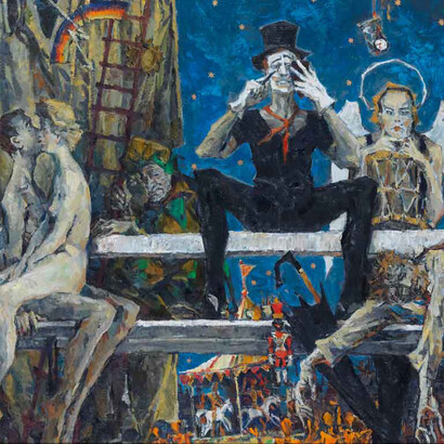 Sergei-Chepik, The Bench Russian art artist painter painting cycle of life contemporary fineart Hampstead London exhibition Catto Gallery