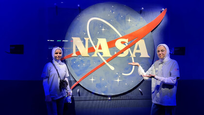 Lama and Yara Elnajjar on a visit to NASA in August 2023