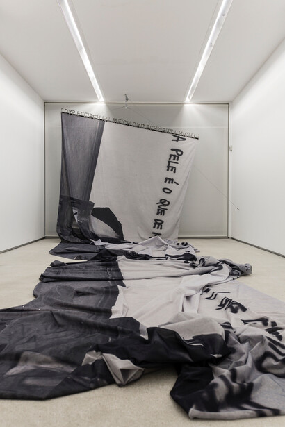 Filipe Marques, "Feel it, no fear. The flesh is yields and is num", vista da exposição na Galeria Fernando Santos, 2017. Fotografia de Rui Apolinário e Ana Maria Pinto