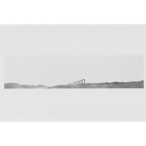 Ed Ruscha, Hollywood, 1969, Lithograph, 7 x 19 7/8 inches, 17.8 x 50.5 cm. © Ed Ruscha. Courtesy Gagosian Gallery. Photography by Robert McKeever