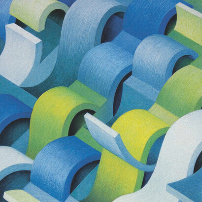 Tsunami #4, chalk on paper, 75 × 60 centimetres, Mark Weighton, 1998