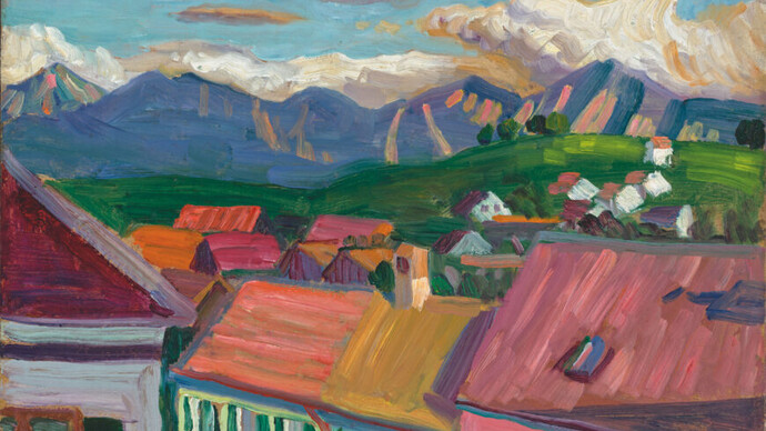 Gabriele Münter, From the Griesbräu window (Vom Griesbräu fenster) (detail), 1908. Courtesy of Guggenheim Museum