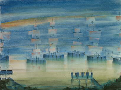 Kevin Paulsen, Outskirts 13, 2014, charcoal and chalk on paper, 18 x 24 inches