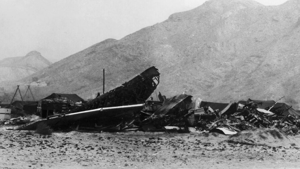 Restos de los aviones siniestrados en Palomares, Almería, el 17 de enero de 1966