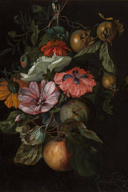 Rachel Ruysch, Still life with flowers and fruit, 1682. Courtesy of Národní galerie Praha