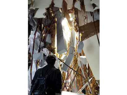Thomas Hirschhorn, Roof Off, 2015, All the World’s Futures, 56th International Art Exhibition, Venice Biennale, Italy, 2015. Courtesy the artist; Galleria Alfonso Artiaco, Napoli; Galerie Chantal Crousel, Paris; Stephen Friedman Gallery, London; Gladstone Gallery, New York and Brussels. With the support of Swiss Arts Council Pro Helvetia; Institut Français; Fondation Jan Michalski pour l’écriture et la littérature, Montricher. Photo: Romain Lopez
