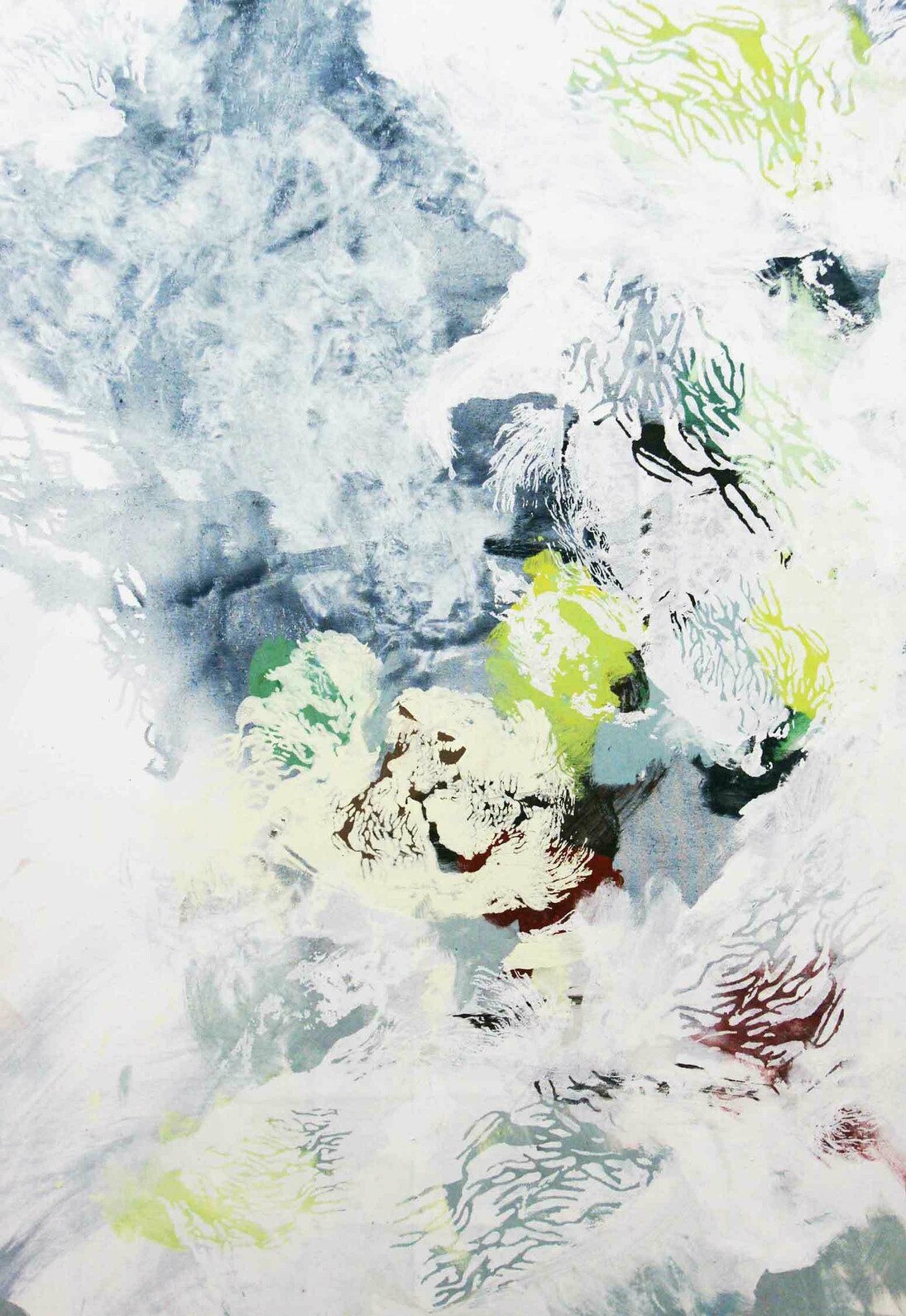 Amélie Ducommun, Sensitive Water Mapping #62, 2016, Mixed media on canvas, 130 x 97 cm. Courtesy of Gallery Elena Shchukina 