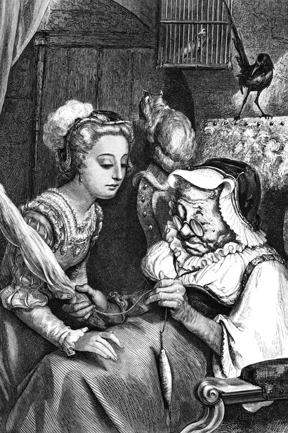 Ilustración de Gustave Doré para La Bella Durmiente, incluida la edición de 1867 de "Los Cuentos de Perrault"