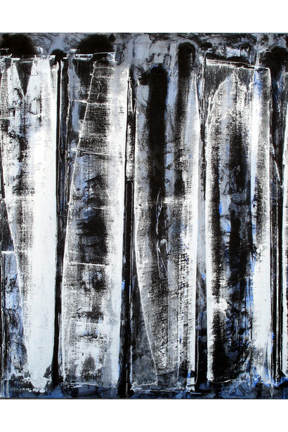 Jorge Enrique, The Wall, Howl series, mixed media on canvas 60x60 in